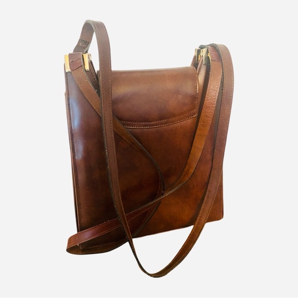 Vera Pelle Talja Leather Purse Embossed Floral Shoulder Bag Handmade - Picture 7 of 11